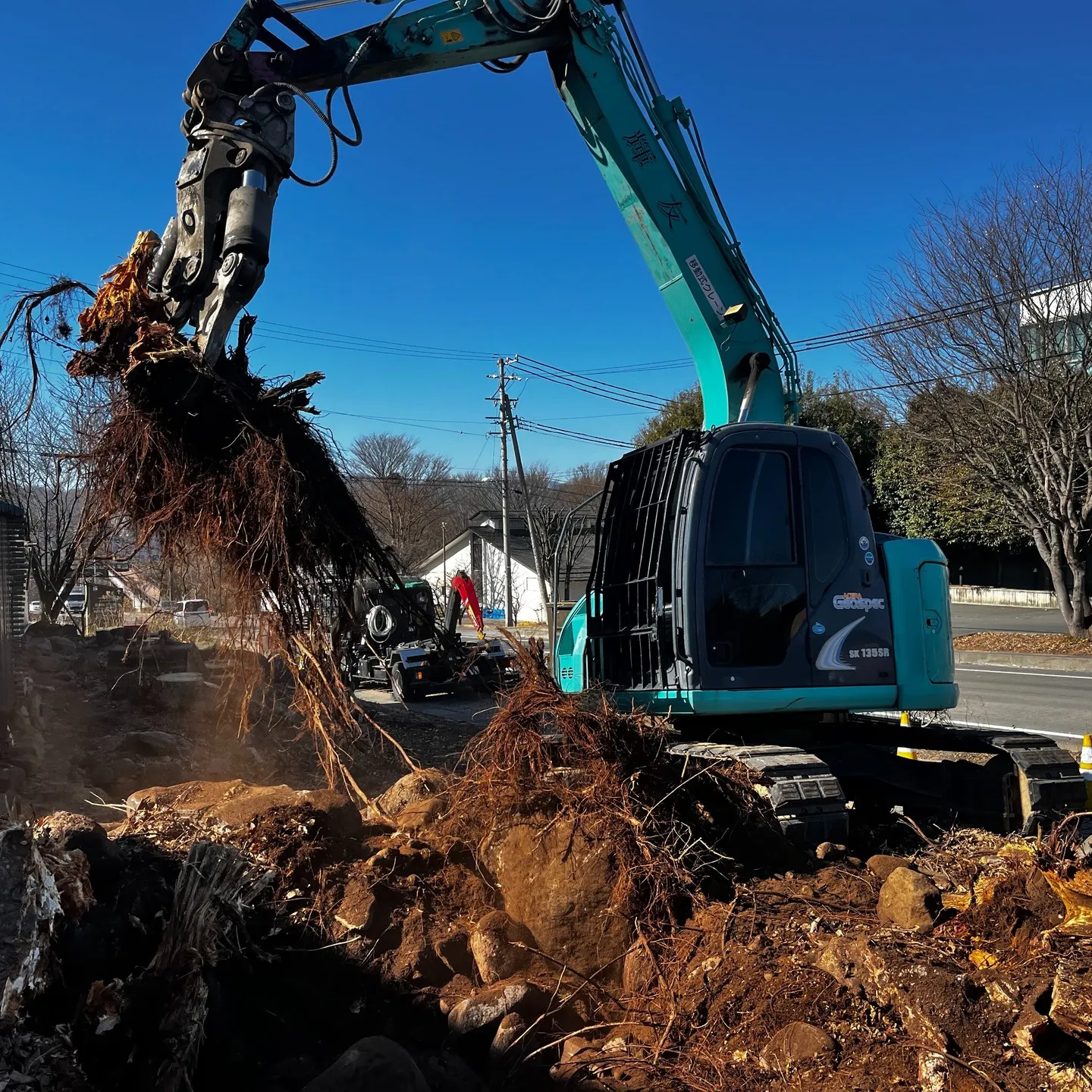 伐採・抜根工事を行いました。